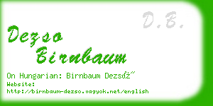 dezso birnbaum business card